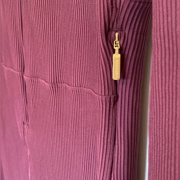KEYS goddess bodysuit burgundy size XS ALICIA KEYS X ATHLETA NWT - rib texture - Picture 4 of 5